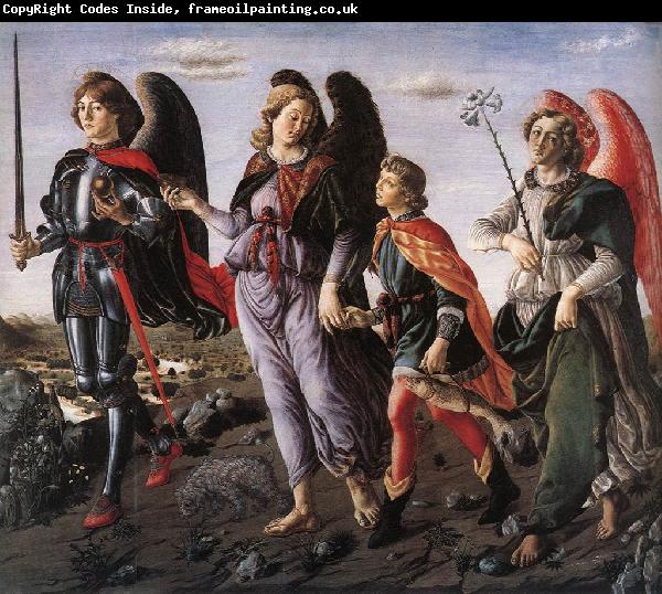 BOTTICINI, Francesco The Three Archangels with Tobias f